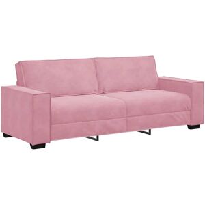 vidaXL Roze Fluwelen 3-Zits Bank - Bank vidaXL Roze Fluwelen 3-Zits Bank - Bank