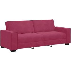 Vidaxl Velour 3-personers Sofa - Vinrød - 180 cm Vidaxl Velour 3-personers Sofa - Vinrød - 180 cm