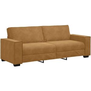 vidaXL Bruine Fluwelen 3-Zits Bank - Lounge Meubelen vidaXL Bruine Fluwelen 3-Zits Bank - Lounge Meubelen