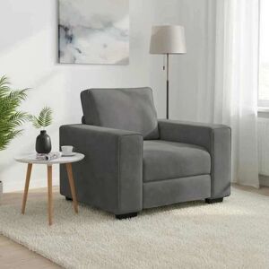 Fauteuil en Velours Gris Foncé Vidaxl - Publicité Fauteuil en Velours Gris Foncé Vidaxl - Publicité