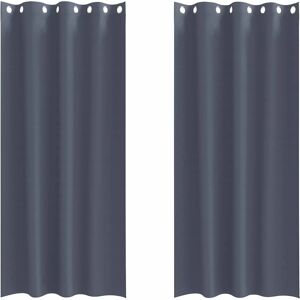 vidaXL Curtains with curtains 2 pcs anthracite 245 x 140 cm polyester - Curtains vidaXL Curtains with curtains 2 pcs anthracite 245 x 140 cm polyester - Curtains
