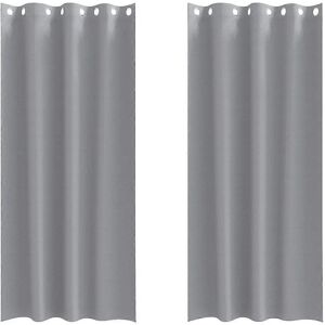 vidaXL Curtains with curtains 2 pcs light grey 245 x 140 cm - Curtains vidaXL Curtains with curtains 2 pcs light grey 245 x 140 cm - Curtains