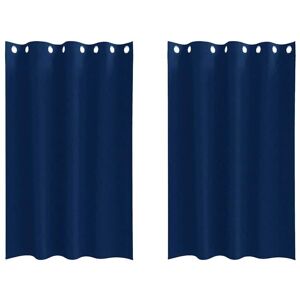 vidaXL Curtains Dark Blue 175 x 140 cm Polyester - Curtains vidaXL Curtains Dark Blue 175 x 140 cm Polyester - Curtains
