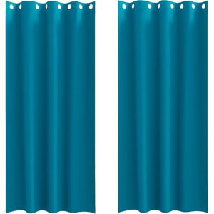 vidaXL Curtains 2 pcs Turquoise Polyester - Curtain, Room Darkening vidaXL Curtains 2 pcs Turquoise Polyester - Curtain, Room Darkening