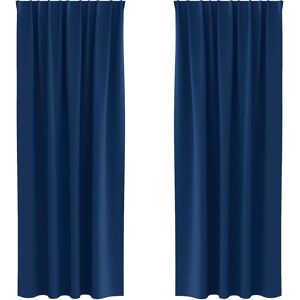 vidaXL Dark Blue Curtains 2 pcs 245x140cm Polyester - Curtains vidaXL Dark Blue Curtains 2 pcs 245x140cm Polyester - Curtains