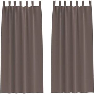 vidaXL Dark Brown Polyester Curtains 2 pcs - Curtain Set vidaXL Dark Brown Polyester Curtains 2 pcs - Curtain Set