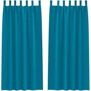 vidaXL Curtains with curtains 2 pcs turquoise 260 x 140 cm polyester - Curtains vidaXL Curtains with curtains 2 pcs turquoise 260 x 140 cm polyester - Curtains