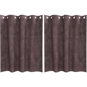 vidaXL Velvet Curtains 2 Pieces - Brown - 140x140 cm vidaXL Velvet Curtains 2 Pieces - Brown - 140x140 cm