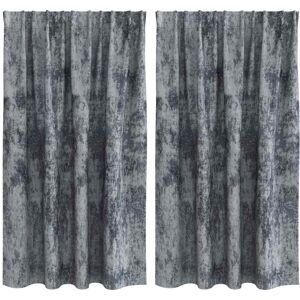 vidaXL Velvet Curtains - 2 Pieces Silver Grey 140x140cm vidaXL Velvet Curtains - 2 Pieces Silver Grey 140x140cm