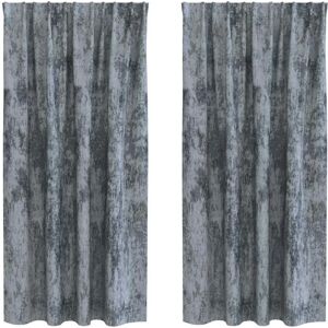 vidaXL Velvet Curtains 2 Pieces with Eyelets Silver Grey - Curtains vidaXL Velvet Curtains 2 Pieces with Eyelets Silver Grey - Curtains