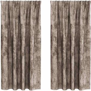 vidaXL Fløyelsgardiner 2 deler med Stanglommer Cappuccino - Gardiner vidaXL Fløyelsgardiner 2 deler med Stanglommer Cappuccino - Gardiner