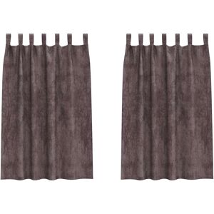 vidaXL Velvet Curtains - 2 Pcs, Brown, 175x140 cm - Curtains vidaXL Velvet Curtains - 2 Pcs, Brown, 175x140 cm - Curtains
