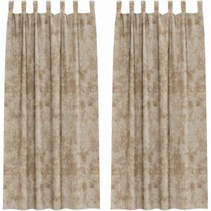 vidaXL Velvet Curtains - 225x140 cm - Beige - Set of 2 vidaXL Velvet Curtains - 225x140 cm - Beige - Set of 2