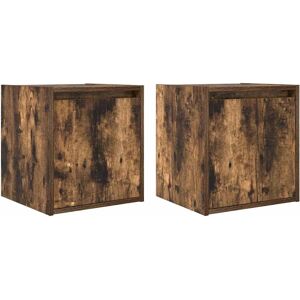 vidaXL Wall-Mounted Nightstand - Brown - 38x34x40 cm vidaXL Wall-Mounted Nightstand - Brown - 38x34x40 cm