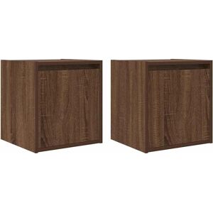 vidaXL Wall Nightstand Brown Wood 38x34x40cm vidaXL Wall Nightstand Brown Wood 38x34x40cm