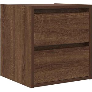 vidaXL Wall-mounted Bedside Cabinet Brown Oak 38x34x40 cm bedside table vidaXL Wall-mounted Bedside Cabinet Brown Oak 38x34x40 cm bedside table