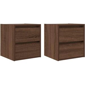 vidaXL Wall-mounted Bedside Cabinets 2 pcs Brown Oak 38x34x40 cm bedside table - Bedside table vidaXL Wall-mounted Bedside Cabinets 2 pcs Brown Oak 38x34x40 cm bedside table - Bedside table