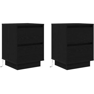 vidaXL Bedside Cabinets with LED Lights - Set of 2 vidaXL Bedside Cabinets with LED Lights - Set of 2