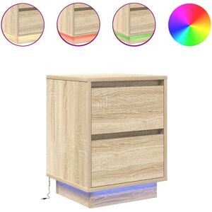 vidaXL Natbord - Eg med LED-lys vidaXL Natbord - Eg med LED-lys