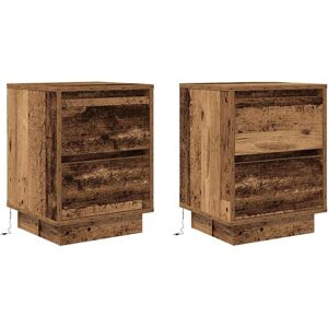 vidaXL Bedside Cabinets with LED Lights - 38x34x50 cm, 2 pcs vidaXL Bedside Cabinets with LED Lights - 38x34x50 cm, 2 pcs