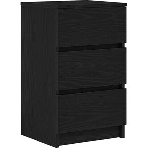 vidaXL Bedside Cabinet with 3 Drawers Black 39x35x65 cm bedside table vidaXL Bedside Cabinet with 3 Drawers Black 39x35x65 cm bedside table