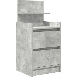 vidaXL Grey Concrete Nightstand - 2 Drawers, 38x34x80 cm vidaXL Grey Concrete Nightstand - 2 Drawers, 38x34x80 cm