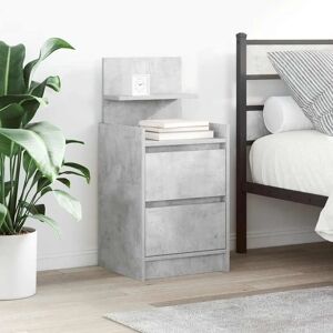 vidaXL Concrete Grey 2 pcs Bedside Cabinets with Drawers vidaXL Concrete Grey 2 pcs Bedside Cabinets with Drawers