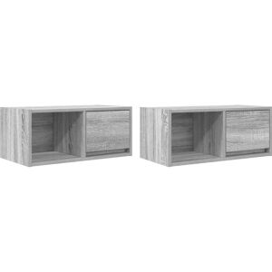 vidaXL Sonoma Oak 80x31x25.5 cm Wall-mounted TV Cabinet vidaXL Sonoma Oak 80x31x25.5 cm Wall-mounted TV Cabinet