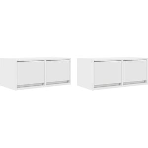 vidaXL Wall-Mount TV Cabinet 2 pcs White 60x31x25.5 cm Engineered Wood vidaXL Wall-Mount TV Cabinet 2 pcs White 60x31x25.5 cm Engineered Wood