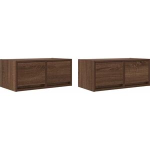 vidaXL TV Cabinet - 2 pcs Brown Oak - 60x31x25.5 cm - Engineered Wood vidaXL TV Cabinet - 2 pcs Brown Oak - 60x31x25.5 cm - Engineered Wood