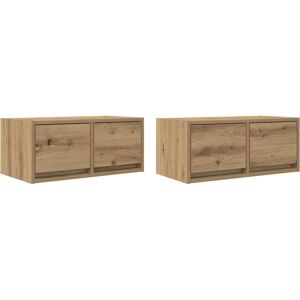 vidaXL TV Cabinet - Artisan Oak - Space-saving - Wall-mountable - 2 Cabinets vidaXL TV Cabinet - Artisan Oak - Space-saving - Wall-mountable - 2 Cabinets