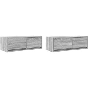 VidaXL Grey Sonoma Wall-Mounted TV Unit - TV Cabinet VidaXL Grey Sonoma Wall-Mounted TV Unit - TV Cabinet