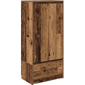 vidaXL Cabinet with Drawer Old Wood 55.5x34x119.5 cm Engineered Wood - Cabinet vidaXL Cabinet with Drawer Old Wood 55.5x34x119.5 cm Engineered Wood - Cabinet