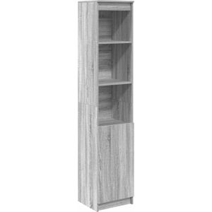 vidaXL Black Oak Highboard - 37.5x35x180 cm - Engineered Wood Furniture vidaXL Black Oak Highboard - 37.5x35x180 cm - Engineered Wood Furniture