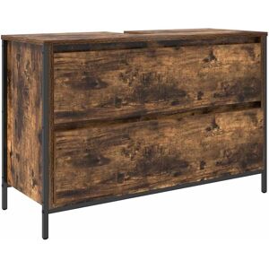 Vidaxl Bathroom Cabinet with Drawers Smoked Oak 90x34.5x60cm Vidaxl Bathroom Cabinet with Drawers Smoked Oak 90x34.5x60cm