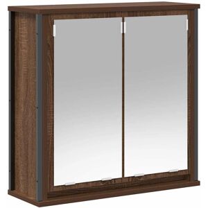 vidaXL Bathroom Wall Cabinet with Mirror Brown 60x21x60 cm vidaXL Bathroom Wall Cabinet with Mirror Brown 60x21x60 cm