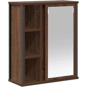 vidaXL Bathroom Wall Cabinet with Mirror Brown 50x21x60 cm vidaXL Bathroom Wall Cabinet with Mirror Brown 50x21x60 cm