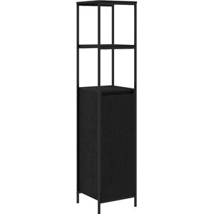 vidaXL Black Oak Bathroom Cabinet with Shelves 36x35x165 cm vidaXL Black Oak Bathroom Cabinet with Shelves 36x35x165 cm