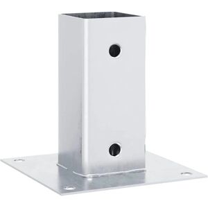 vidaXL Post Bases Square 4 pcs Silver - Post Bases vidaXL Post Bases Square 4 pcs Silver - Post Bases