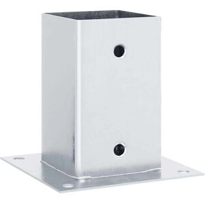 vidaXL Post Bases Square 4 pcs Silver - Post Bases vidaXL Post Bases Square 4 pcs Silver - Post Bases
