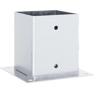 vidaXL Post Bases Square 12 pcs Silver 101x101 mm Galvanised Steel - Post Bases vidaXL Post Bases Square 12 pcs Silver 101x101 mm Galvanised Steel - Post Bases