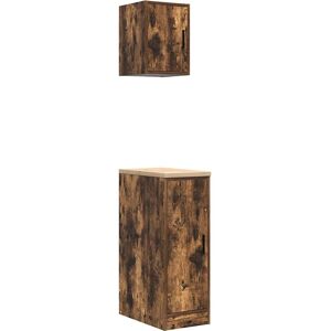 vidaXL Garage Cabinets - Smoked Oak, 2 pcs, Durable Storage vidaXL Garage Cabinets - Smoked Oak, 2 pcs, Durable Storage