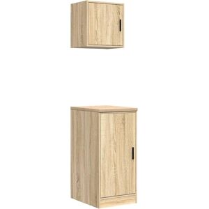 vidaXL Sonoma Oak Garage Cabinets 2 pcs - Garage Cabinets vidaXL Sonoma Oak Garage Cabinets 2 pcs - Garage Cabinets