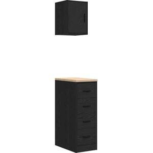 vidaXL Garage Cabinets - Black - Tool Storage - 2 pcs vidaXL Garage Cabinets - Black - Tool Storage - 2 pcs