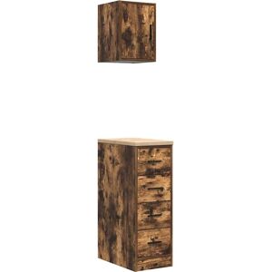 vidaXL Garage Cabinets 2 pcs Smoked Oak - Garage Cabinets vidaXL Garage Cabinets 2 pcs Smoked Oak - Garage Cabinets