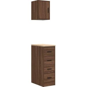 vidaXL Garage Cabinets - 2 pcs Brown Oak - Durable Storage Solutions vidaXL Garage Cabinets - 2 pcs Brown Oak - Durable Storage Solutions