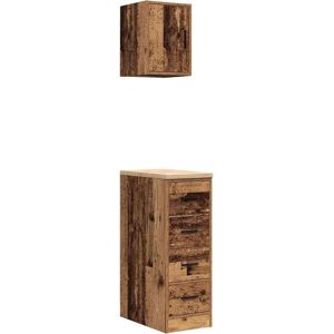 vidaXL Garage Cabinets - 2 pcs Old Wood - Durable Storage vidaXL Garage Cabinets - 2 pcs Old Wood - Durable Storage