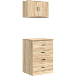 vidaXL Garage Cabinets - Sonoma Oak - Durable Storage - Garage Cabinets vidaXL Garage Cabinets - Sonoma Oak - Durable Storage - Garage Cabinets