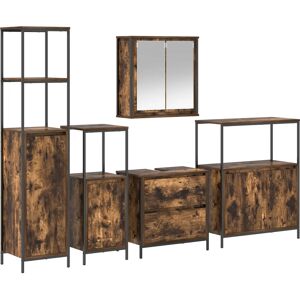 VidaXL Bathroom Furniture Set - Modern Oak Finish - 5 Pieces VidaXL Bathroom Furniture Set - Modern Oak Finish - 5 Pieces