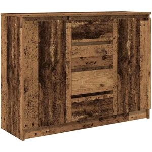 vidaXL Credenza with Drawers Antique Wood - Credenza/Sideboard vidaXL Credenza with Drawers Antique Wood - Credenza/Sideboard